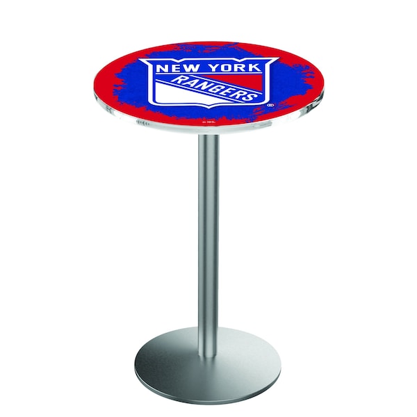 42" Stainless Steel New York Rangers Pub Table